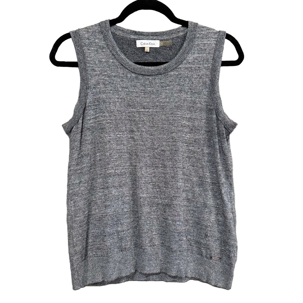 Calvin Klein Gray Ribbed Sleeveless Tank Top Size L